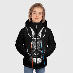 Куртка зимняя для мальчика Черный кролик стреляет лазерами из глаз, цвет: 3D-черный — фото 2