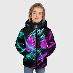Куртка зимняя для мальчика Неоновый Гоку Блек молния lightning, цвет: 3D-черный — фото 2