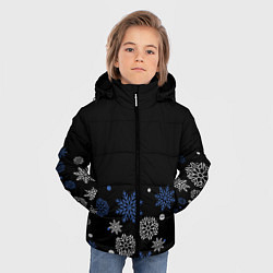Куртка зимняя для мальчика Снежинки - Новогодние, цвет: 3D-красный — фото 2