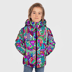Куртка зимняя для мальчика Лоскутный паттерн, цвет: 3D-черный — фото 2