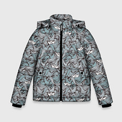 Куртка зимняя для мальчика Кораблик бумажный на волнах, цвет: 3D-черный