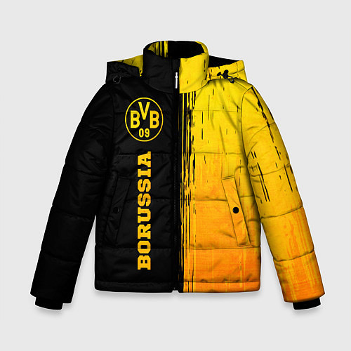 Зимняя куртка для мальчика Borussia - gold gradient: по-вертикали / 3D-Черный – фото 1