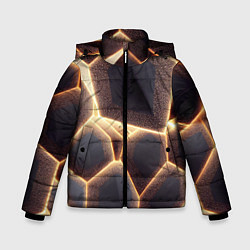 Куртка зимняя для мальчика Сотовая лава, цвет: 3D-черный