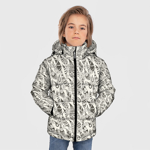 Зимняя куртка для мальчика Капля с этноузором / 3D-Красный – фото 3