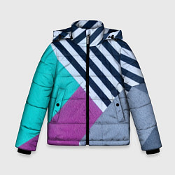 Куртка зимняя для мальчика Разнообразные абстрактные паттерны, цвет: 3D-светло-серый