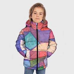 Куртка зимняя для мальчика Геометрия акварель, цвет: 3D-светло-серый — фото 2