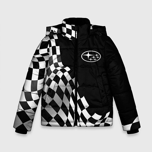 Зимняя куртка для мальчика Subaru racing flag / 3D-Черный – фото 1