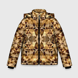 Куртка зимняя для мальчика Мозаичный абстрактный, цвет: 3D-светло-серый