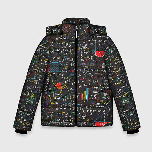 Зимняя куртка для мальчика Шпаргалка по математике с формулами / 3D-Черный – фото 1