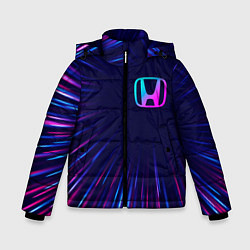 Куртка зимняя для мальчика Honda neon speed lines, цвет: 3D-черный