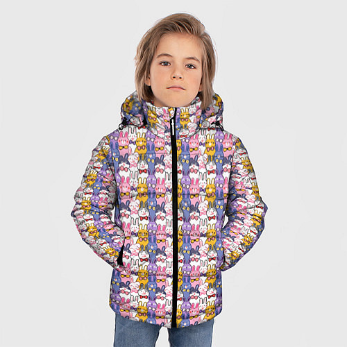 Зимняя куртка для мальчика Маленькие милые кролики / 3D-Светло-серый – фото 3
