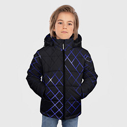 Куртка зимняя для мальчика Неоновые ромбы - текстура, цвет: 3D-черный — фото 2