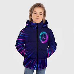 Куртка зимняя для мальчика Mercedes neon speed lines, цвет: 3D-черный — фото 2
