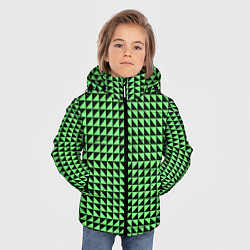 Куртка зимняя для мальчика Чёрно-зелёная оптическая иллюзия, цвет: 3D-черный — фото 2