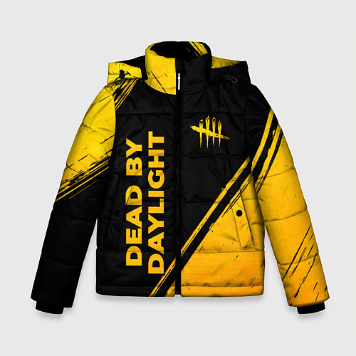 Зимняя куртка для мальчика Dead by Daylight - gold gradient: надпись, символ / 3D-Черный – фото 1