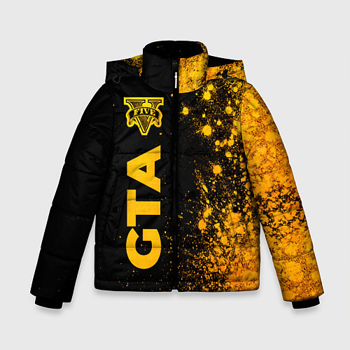 Зимняя куртка для мальчика GTA - gold gradient: по-вертикали / 3D-Черный – фото 1