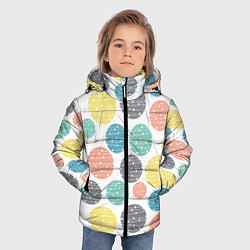Куртка зимняя для мальчика Круги с полосками в точку, цвет: 3D-светло-серый — фото 2