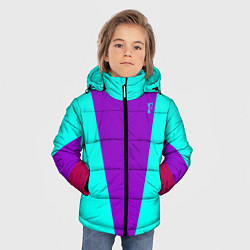 Куртка зимняя для мальчика FIRM ярко-бирюзовая, цвет: 3D-светло-серый — фото 2