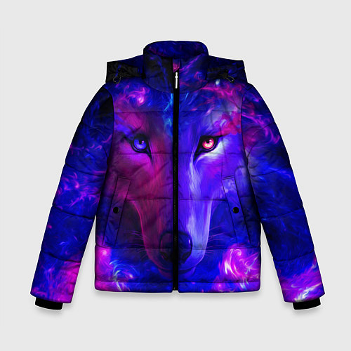 Зимняя куртка для мальчика Волшебный звездный волк / 3D-Черный – фото 1