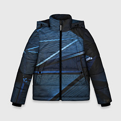 Куртка зимняя для мальчика Тёмные геометрические линии и фигуры, цвет: 3D-черный