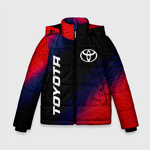 Зимняя куртка для мальчика Toyota красный карбон / 3D-Черный – фото 1
