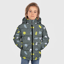 Куртка зимняя для мальчика Лица и фигуры рисованные, цвет: 3D-светло-серый — фото 2