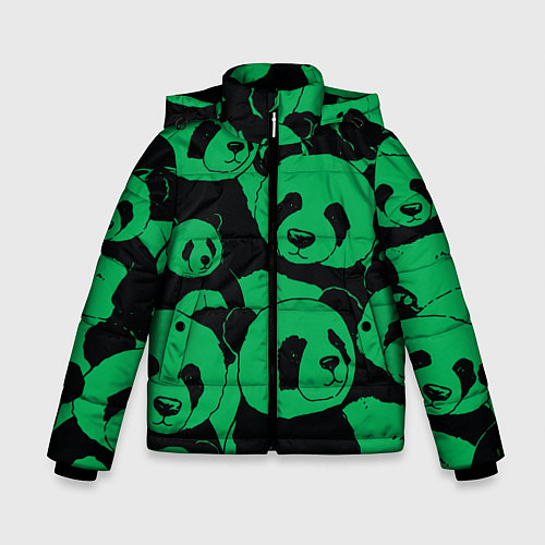 Зимняя куртка для мальчика Panda green pattern / 3D-Черный – фото 1