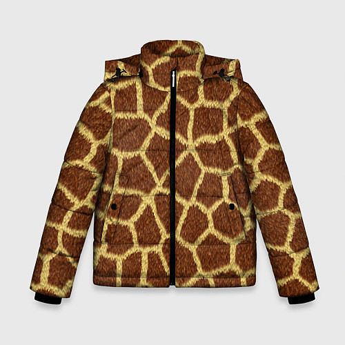 Зимняя куртка для мальчика Текстура жирафа / 3D-Черный – фото 1