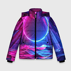 Зимняя куртка для мальчика Круг и разноцветные кристаллы - vaporwave