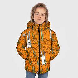 Куртка зимняя для мальчика Милые кролики в морковном поле, цвет: 3D-черный — фото 2