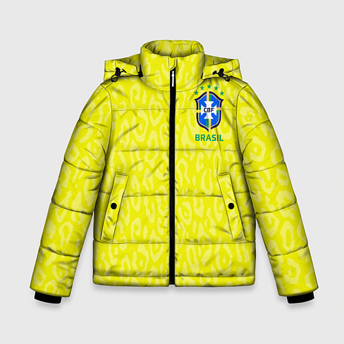 Зимняя куртка для мальчика Форма сборной Бразилии ЧМ 2022 / 3D-Черный – фото 1