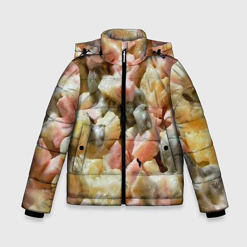Зимняя куртка для мальчика Салат оливье / 3D-Черный – фото 1