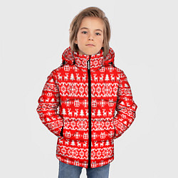 Куртка зимняя для мальчика New Years winter pattern, цвет: 3D-красный — фото 2