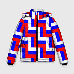 Куртка зимняя для мальчика Плетение триколор, цвет: 3D-светло-серый