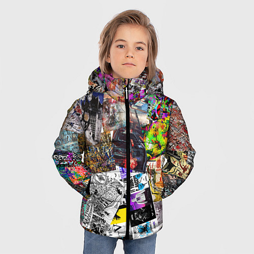 Зимняя куртка для мальчика Очень пёстрый арт / 3D-Красный – фото 3