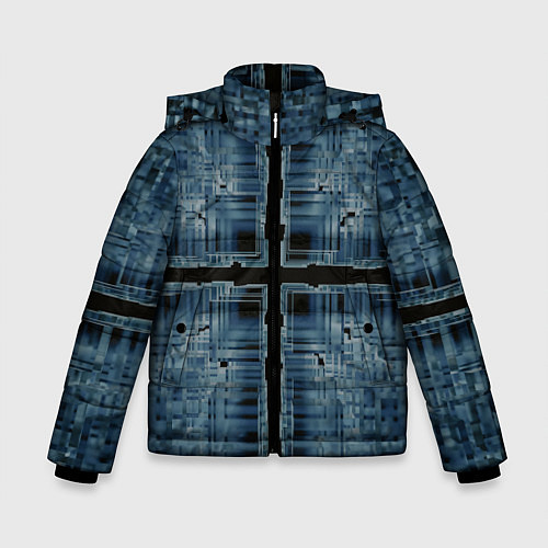 Зимняя куртка для мальчика Абстрактное множество прозрачных геометрических фи / 3D-Черный – фото 1