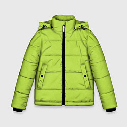 Куртка зимняя для мальчика Текстурированный ярко зеленый салатовый, цвет: 3D-светло-серый
