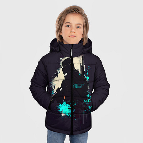 Зимняя куртка для мальчика CS GO Art / 3D-Светло-серый – фото 3