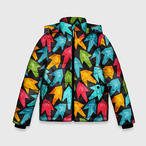 Зимняя куртка для мальчика Разноцветные стрелы / 3D-Черный – фото 1