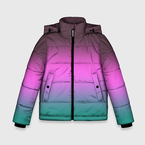 Зимняя куртка для мальчика Бирюзово-малиновый градиент / 3D-Черный – фото 1