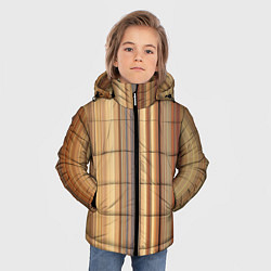 Куртка зимняя для мальчика Золотистые и серые линии в геометрии, цвет: 3D-черный — фото 2