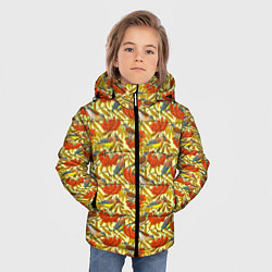Куртка зимняя для мальчика Дрозды и свиристели на рябине, цвет: 3D-красный — фото 2