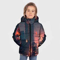 Куртка зимняя для мальчика Киото на закате, цвет: 3D-черный — фото 2