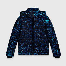 Куртка зимняя для мальчика Неоновый синий блеск на черном фоне, цвет: 3D-светло-серый