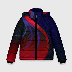 Куртка зимняя для мальчика Красные и синие щупальца, цвет: 3D-черный