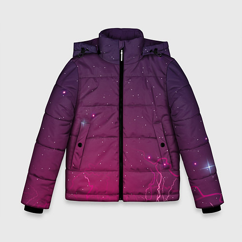 Зимняя куртка для мальчика Космическая аномалия / 3D-Черный – фото 1