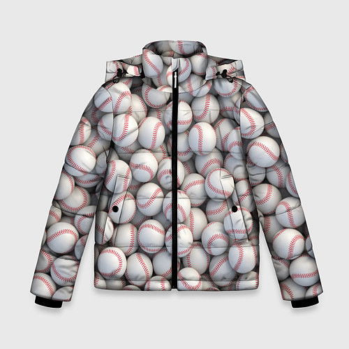 Зимняя куртка для мальчика Бейсбольные мячи / 3D-Красный – фото 1