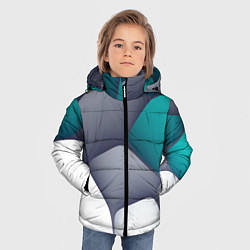Куртка зимняя для мальчика Серо-бело-синий каменный паттерн, цвет: 3D-светло-серый — фото 2