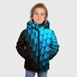 Куртка зимняя для мальчика Abstraction neon blue, цвет: 3D-светло-серый — фото 2