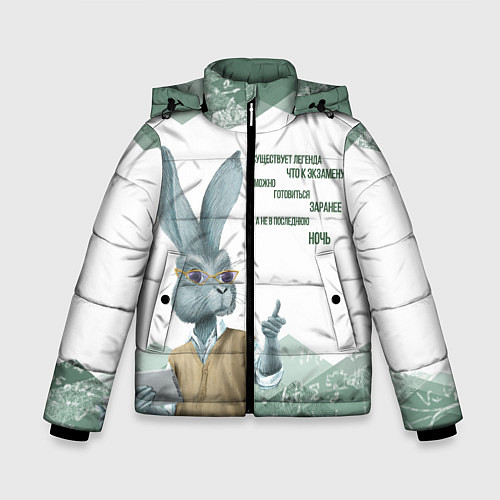 Зимняя куртка для мальчика Легенда про экзамен / 3D-Черный – фото 1
